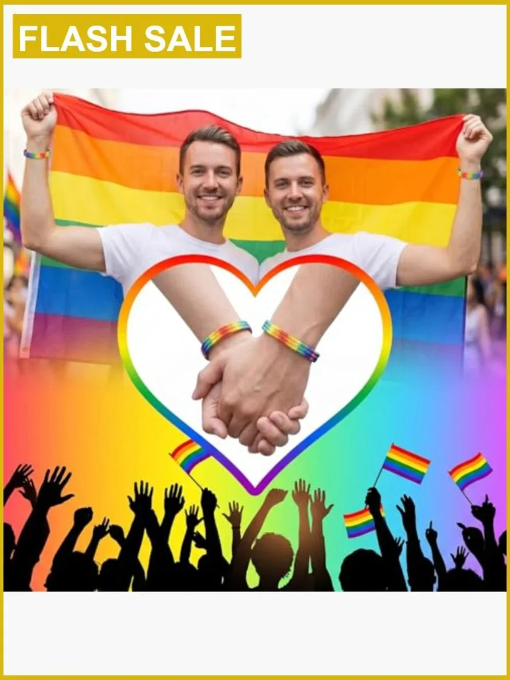 12-Pack Adjustable Woven Friendship Bracelets Pride Inclusion